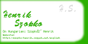 henrik szopko business card